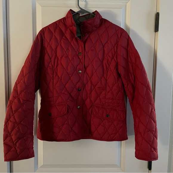 Eddie Bauer Red Quilted Utility Jacket - Picture 1 of 12